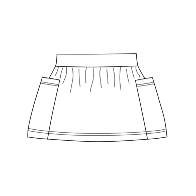 Pocket Skirt - Navy Bamboo Rib