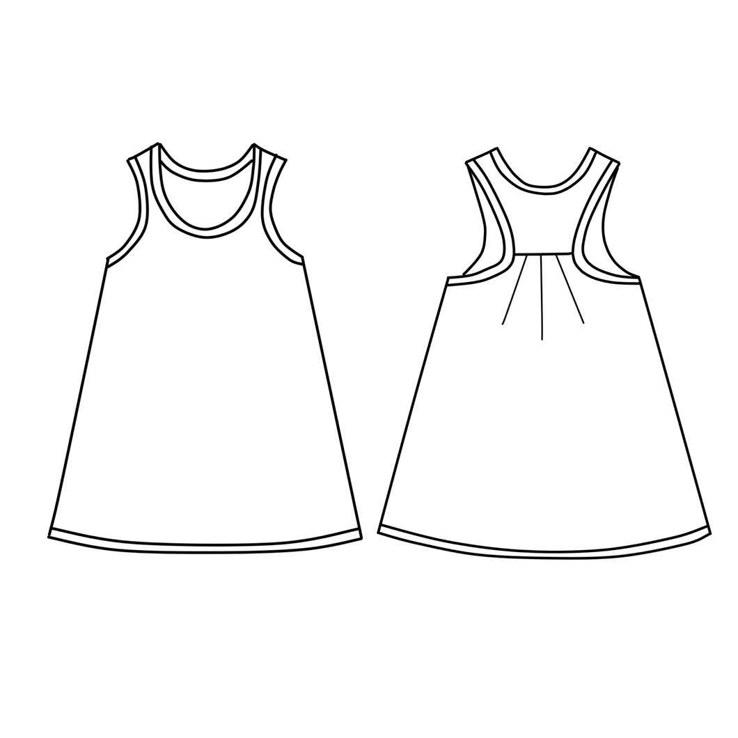 Racerback Dress - Feathers (cotton jersey)