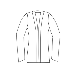 Kids Straight Cardi - White Dots on Black Linen (cotton french terry)