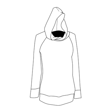 Women's Hoodie/Cowl - Granny Square (bamboo rib knit)