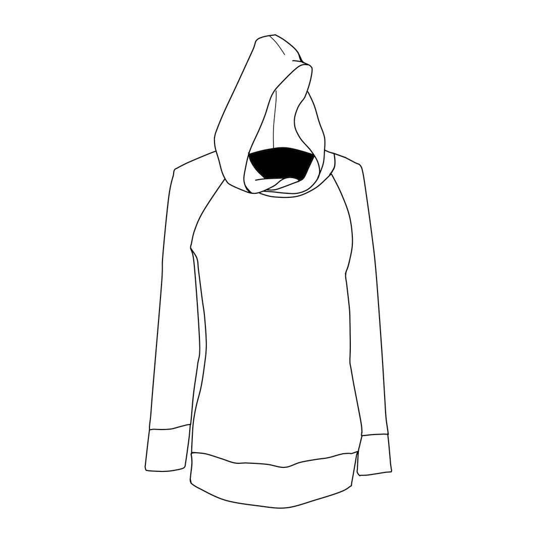 Women's Hoodie/Cowl - Painted Waves (bamboo french terry)