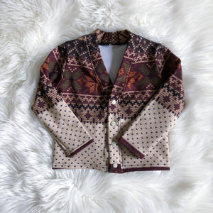 Kids Straight Cardi - Silver Hearts (bamboo french terry)