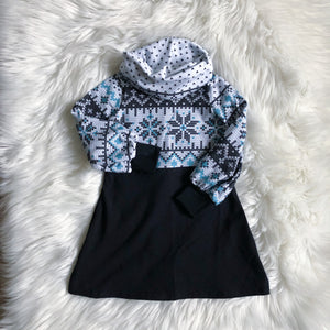 Kids Benicia Top/Dress - Silver Hearts (bamboo french terry)