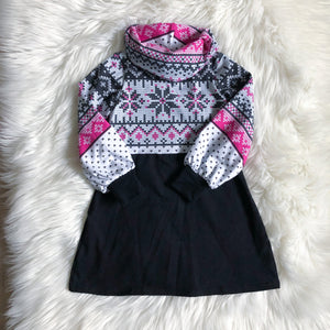 Kids Benicia Top/Dress - Silver Hearts (bamboo french terry)