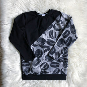 Colourblock Crew/Hoodie - Silver Hearts (bamboo french terry)