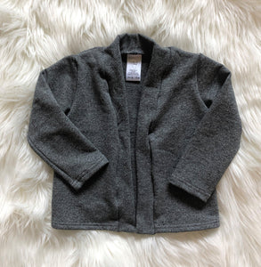 Kids Straight Cardi - Silver Hearts (bamboo french terry)