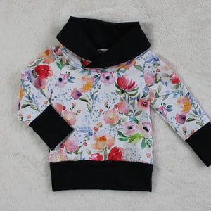 Grow With Me Crew or Cowl Neck - Retro Flower (bamboo jersey)